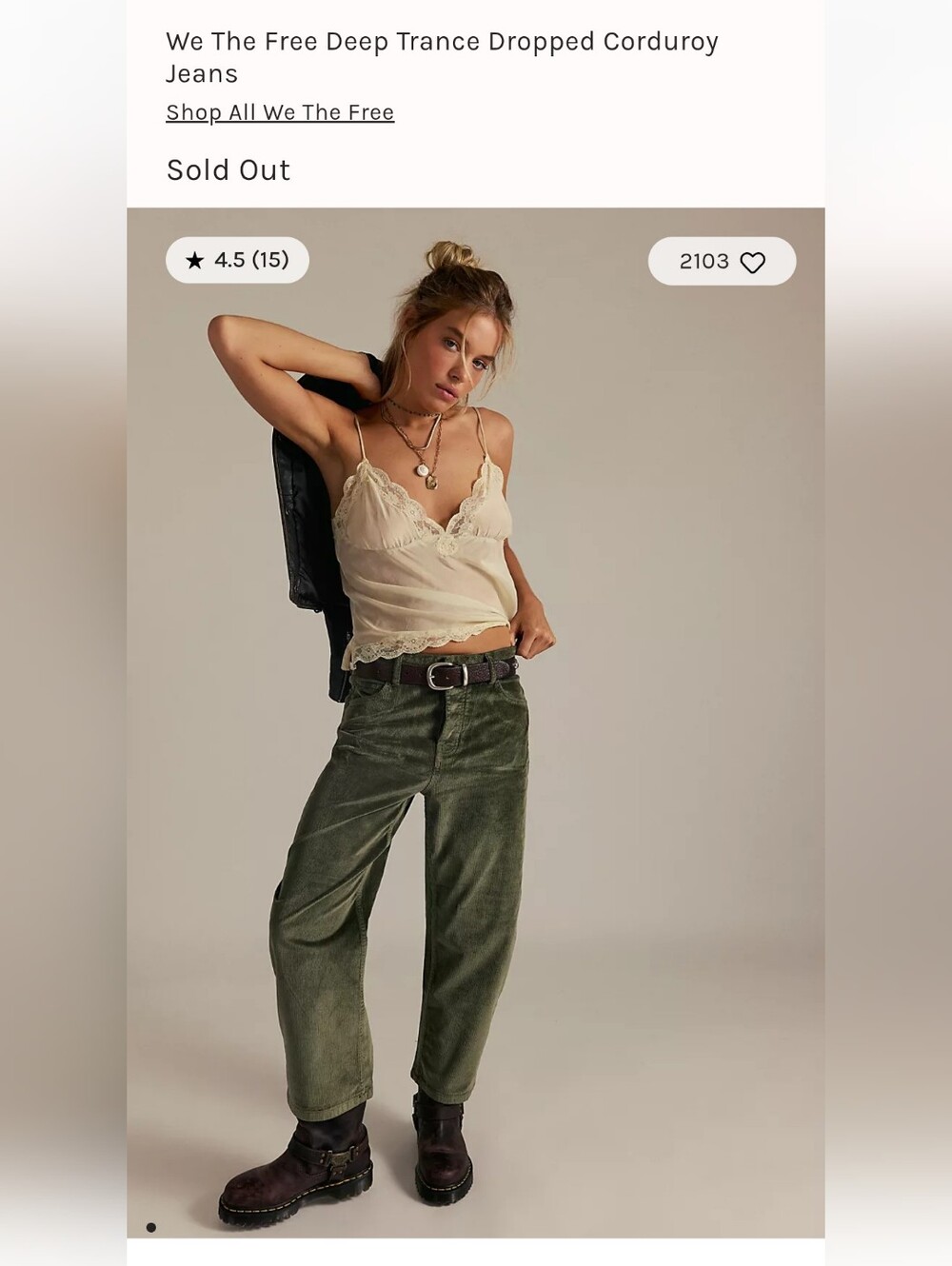 NWT 32 Free People Deep Trance Boyfriend Corduroy